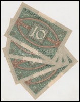 Németország / Weimari Köztársaság 1920. 10M (4x) sorszámkövetők T:I
Germany / Weimar Republic 1920. 10 Mark (4x) sequential serials C:UNC