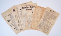 cca 1890-1910 Az 1848-1849-es hirdetmények, térkép, stb., századfordulós másolatai, összesen 10 db
