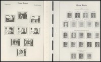 Nem teljes Nagy Britannia gyűjtemény 1973-1984 Leuchtturm előnyomott albumlapokon, filázva / United Kingdom collection on Leuchtturm pages (Nominal value GBP 45.-)