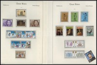 Nem teljes Nagy Britannia gyűjtemény 1973-1984 Leuchtturm előnyomott albumlapokon, filázva / United Kingdom collection on Leuchtturm pages (Nominal value GBP 45.-)