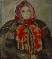 András Koczka (1911-1987): Girl in Traditional Hucul Costume