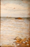 Aladár Körösfői Kriesch (1863-1920): Italian Beach with Sailboats
