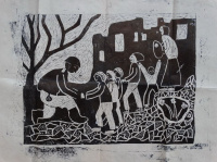 Boncz Géza, humorista: Szovjet katona ételt oszt, 1955