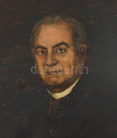 Benczúr jelzéssel: Portré. Olaj, fa, sérült, 80x60 cm
