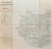 1969 Magyarország Autóbuszhálózata, 1969-70. Bp., 1969., Kartográfiai Vállalat, 66x69 cm.