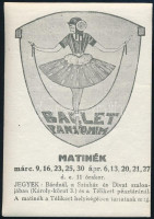 cca 1910 Balett pantomim reklám címke10,5x 7,5 cm