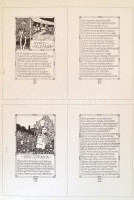 Székely András: Kós Károly. Budapest, 1979, Corvina, Offset és Játékkártya Nyomda, 12 p+12 t.. Kós Károly grafikai munkásságának bemutatása, színes illusztrált kiadvány. Kiadói illusztrált, papír mappában, magyar, angol, német