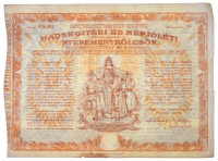 Budapest 1882. 'Magyar szent korona országainak vörös-kereszt egylete' kisorsolási kötvénye 5Ft értékben + Budapest 1906. 'Pesti Hazai Első Takarékpénztár-Egyesület' 100K-ról szóló nyereménykötvénye, szárazpecséttel + Budapest