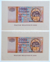 2000. 2000Ft 'Millenium' (5x) sorszámkövetők, díszcsomagolásban T:I Adamo F56A