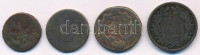 1762K 1kr Cu 'Mária Terézia + 1765. Denár Cu + 1774S 1/2kr Cu 'II. József' + 1868KB 4kr Cu T:3