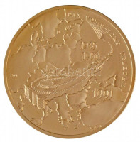 Fritz Mihály (1947-) 1991. 'Pax Vobis - Béke veletek 1945-1956.' aranyozott emlékérem (42,5mm) T:PP