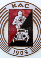 ~1930-1940. 'KAC (Kispesti Athletikai Club) 1909' zománcozott autó-motorsport jármű jelvény, hátlapon 'BERÁN N' gyártói jelzéssel (84mm) T:1 / Hungary ~1930-1940. 'KAC (Kispesti Athletikai Club) 1909' enamelled Automobile and Motor Sport