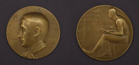 Berán Lajos (1882 - 1943): Kőrösi Csoma Sándor érem, ÉKE 1909-es tagilletménye (HP  1117), vert bronz, 60 mm