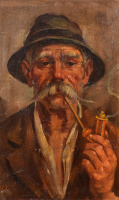 ARISZTID SZENDY (1903-1972) - Man with pipe