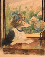 ISTVÁN CSÓK (1865-1961) - Züzü at the window