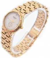 Raymond Weil 18K aranyozott vízálló női karóra, másodpercmutatóval, elemcserére szorul, kopásnyomokkal, d: 2,5 cm