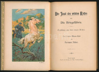 Hermann Fischer: Die Jagd des wilden Rosses oder Die Kriegsfährt. Erzählung aus dem fernen Westen. Nahc Kapitän Mayne Reid von - -. Reutlingen, én., Rob. Bardtenschlager. Német nyelven. Egészoldals fekete-fehér képekkel, és egy színes