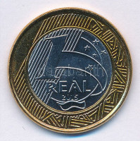 Brazília 2015. 1R bimetál 'Riói Olimpia 2016 - Kosárlabda' forgalmi emlékpénz T:1 Brasil 2015. 1 Real Bimetallic 'Rio Olympics 2016 - Basketball' circulating commemorative coin C:UNCKrause KM# 704