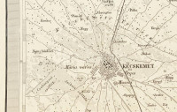 cca 1879 Umgebungen von Kecskemét und Csongrád / Kecskemét és Csongrád környékének térképe, 1 : 144.000, rézmetszet, kis sérülésekkel, 47x33,5 cm