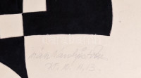 Szász Károly István (1909-1979): Absztrakt formák, 1975. Filctoll, papír, jelzett, 40,5×29,5 cm. Soós Imre (1921-2013) műgyűjtő, művészeti író, a Kisgrafika folyóirat szerkesztője, a Magyar Nemzeti Galéria Baráti Köre