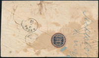 1873 Réznyomat 3kr pár túlsúlyos helyi levélen 'BUDA VIZI-VÁROS' - 'Ó-BUDA' (95.000) (foltos / stain)