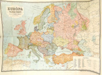 cca 1941 Európa politikai térképe, tervezte: Dr. Schmidt Tibold, Budapest, Magyar Földrajzi Intézet Rt.,jó állapotban, 114x84 cm.