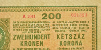 1918. 200K 'A 2041 011324' hullámos hátlappal T:I-,II kis folt / Hungary 1918. 200 Korona 'A 2041 011324' with wavy backside C:AU,XF small spotAdamo K31/7