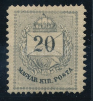 1874 Színesszámú 20kr 13 : 11 1/2 fogazással (újragumizott / regummed)
