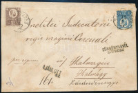 1873 Expressz ajánlott levél Réznyomat 2 x 10kr (egyik javított, a hátoldali sérült / 1 repaired, 1 damaged) + 15kr bérmentesítéssel 'NAGY-SZEBEN' - Halmágy
