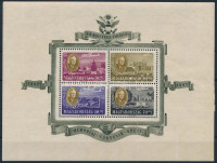 1947 Roosevelt blokk (25.000) (betapadás, ráncok, sérült képoldal / gum disturbance, creases, damaged on the front)