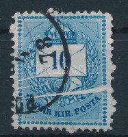 1874 10kr 3 papírránccal