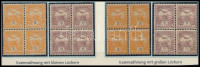 1900 2 db Turul 3f és 6f négyestömbök kis és nagy lyukakkal, az egyik 3f a. számvízjelállással, a másik 3f 4. vízjelállással (39.700)