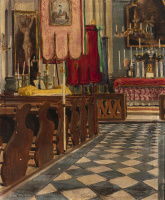 ifj. Lechner Ödön (Lechner János Ödön): Templom intérieur, 1908 