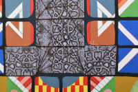 Sugár Gábor (1976-): Energia. Akril, vászon, kollázs jelzett, hátoldalán autográf felirattal és a művész bélyegzőjével, 50x70 cm