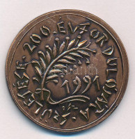 ifj. Szlávics László (1959-) 1991. 'Széchenyi István / Születése 200. évfordulójára' kétoldalas Cu emlékérem tokban (39mm) T:UNC