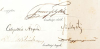 1911 A maorsvásárhelyi ügyvédvizsgáló bizottság képesítő oklevele Horváth Andor ügyvéd részére, a bizottság elnöke, Ternovszky Béla (1873 - 1952 k.) országgyűlési képviselő, KÚriai elnök aláírásával, okmánybélyeggel