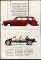 1965 The Volkswagen Squareback Sedan, angol nyelvű, képes prospektus / poszter, kihajtva: 57x42 cm