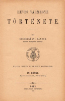 BALÁZSY FERENC – SZEDERKÉNYI NÁNDOR • Heves vármegye története.