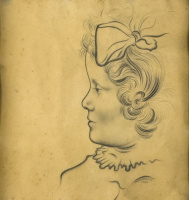Farkasházi Miklós(1895-1964): Leány fej masnival 1937