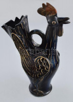 Pedro Mercedes (Spanyolország, 1921-2008): Kakas. Mázas kerámia, cca 1970, alján jelzett. Kis kopásokkal, m: 44 cm. Állatfigurái ritkán bukkannak fel aukciókon.Pedro Mercedes az egyik legismertebb spanyol modernista keramikus, akit sok