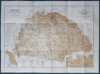 [Térkép.] Magyarország gyógyhelyei és ásványvizeinek térképe. Tervezte Chyzer Kornél. Rajzolta Homolka József. 1886. - Katre der Kurorte und Heilquellen Ungarns. Entworfen von Cornel Chyzer, gezeichnet von Josef Homolka. 1886.Budapest,
