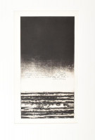Maurer Dóra (1937-): B 12, 1971. Akvatinta, mezzotinto, papír. Jelzett. 47x25 cm. Paszpartuban. Párdarabja reprodukálva: Maurer Dóra grafikai munkássága 1957-1981 - Nyomhagyás / nyomtatás, 144. Bp., 2017, Magyar Képzőművészeti Egyetem