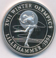 Turks- és Caicos-szigetek 1993. 20C Ag 'II. Erzsébet / Téli Olimpia - Lillehammer - Műkorcsolya' T:PP Turks & Caicos Islands 1993. 20 Crowns Ag 'Elisabeth II / Lillehammer Winter Olympics - Figure Skating' C:PP
