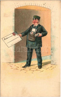 Érsekújvár, Nové Zámky; Saád István Szent Rókus gyógyszertárának reklámja a képeslap hátoldalán 'Hóvirág krém, szappan, púder' / pharmacy advertisement on the backside. litho (fl)