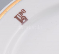 Zsolnay Lido Hotel 17 darab süteményes tányér, jelzett, kopással, d: 19,5 cm