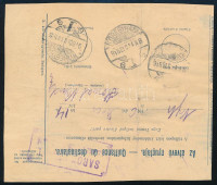 1916 Magyar-francia kétnyelvű csomagszállító 2,70K bérmentesítéssel Párkányról Nyíregyházára