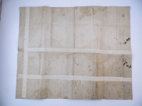 [Céhlevél]. Buda látképe a budai cipészek céhének kitöltött, német nyelvű  mesterlevelén. 1763.
