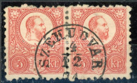 SZÉKUDVAR 1871. 5Kr pár, szép bélyegzés