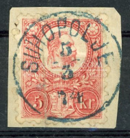 SUHOPOLJE 1874. Réznyomat 5Kr kék bélyegzéssel (G:600p)