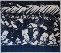 Derkovits Gyula (1894-1934):  Menetelők, 1928 (Dózsa-sorozat)
